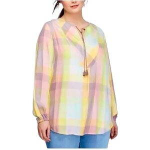 Melissa McCarthy Seven7 Plaid Tunic